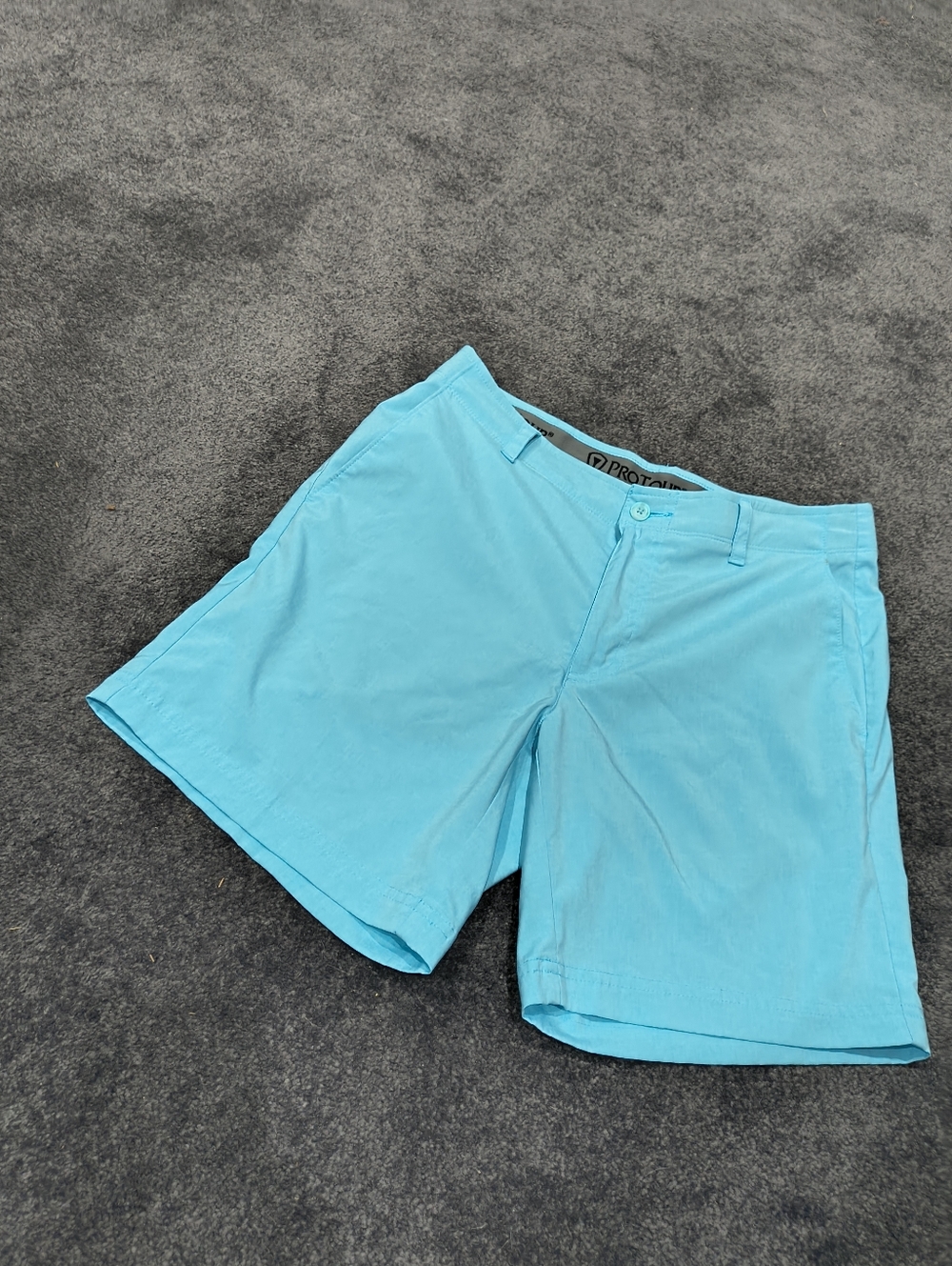 PGA Tour Bright Turquoise Flat-Front Golf Shorts